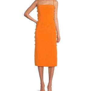 Elegant Orange Midi Dress